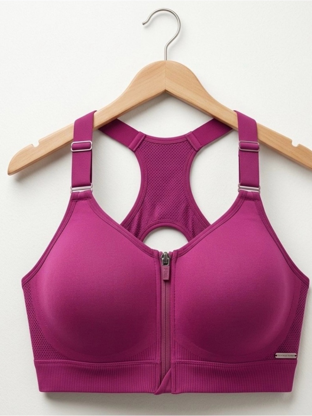 Victoria’s Secret women’s XL high impact Pink Front-Zip Magenta Sports Bra